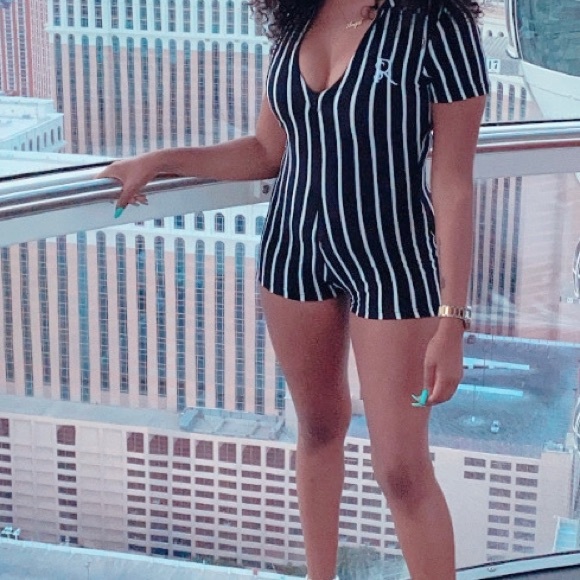 So Real Black and White Romper - Picture 5 of 5